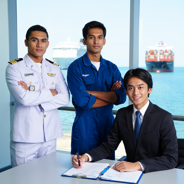 Indonesian maritime professionals at PT Arta Bahari Indonesia providing cruise and merchant vessel crewing services