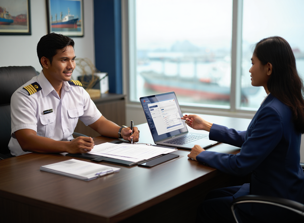 Indonesian seafarer job application process at PT Arta Bahari Indonesia maritime recruitment office