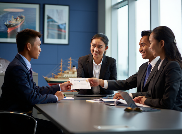 Maritime crew interview and document verification for cruise and merchant vessel recruitment by PT Arta Bahari Indonesia
