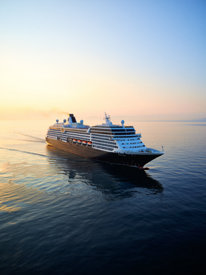 Luxury cruise ship sailing at sea representing PT Arta Bahari Indonesia cruise ship crewing and Indonesian seafarer deployment services